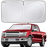 Magnelex Car Windshield Sunshade | Advanced Light-Blocking Protection | Foldable Sun Shade with Mirror Cut-Out Keeps Your Vehicle Cool | Fit for Cars, Trucks, and SUVs | XLarge (66 x 36 in)