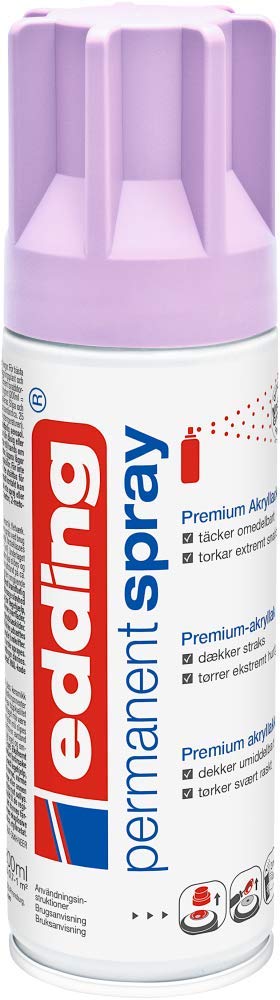 Edding 5200 Spray Permanente - Negro Intenso Mate - 200 Ml - Pintura Acrílica Para Decorar Vidrio, Metal, Madera, Cerámica, Plástico, Lienzo