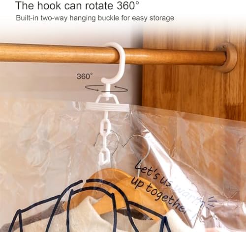 Space Saver Vacuum Storage Bags with Hand Pump - 5 Pack Double Zip Bags for Clothes, Coats, and Travel - Perfect for Closet Organization and Space Saving Solutions