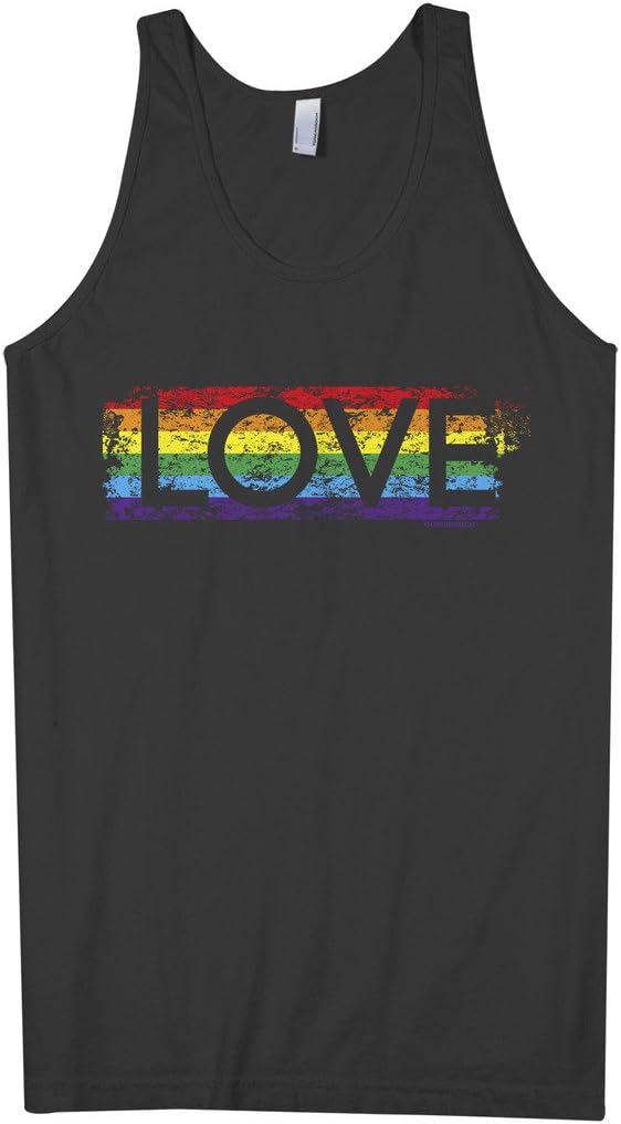 Threadrock Men's Gay Pride Rainbow Love Tank Top