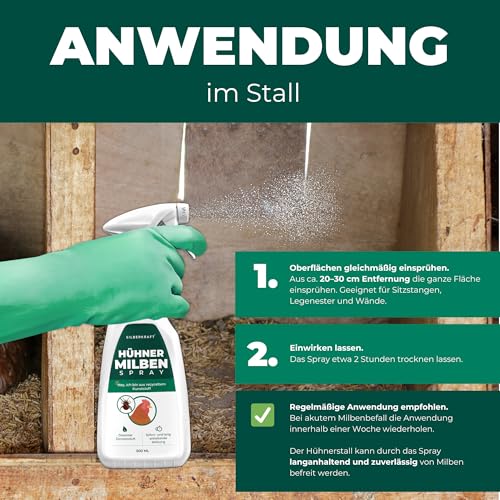 Silberkraft Milbenspray 500 ml für Hühner und Ziervögel, zuverlässiger Milbenschutz, effizientes und garantiert hilfreiches Anti-Milben-Mittel