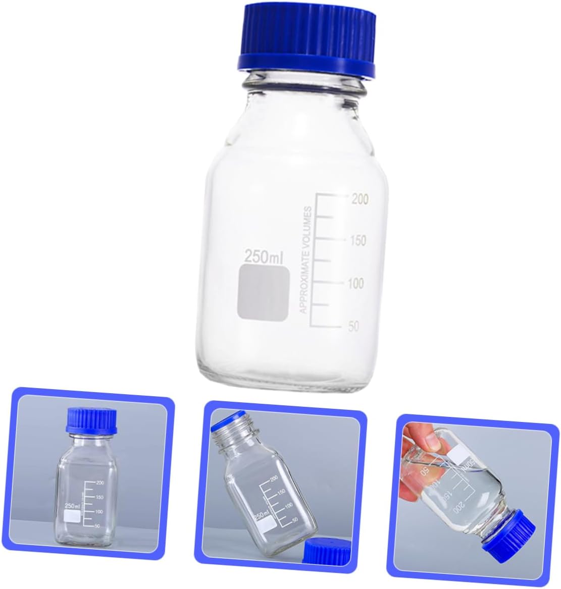 250ml Storage Glass Containers Bottles Wide Mouth Reusable Drink Bottles