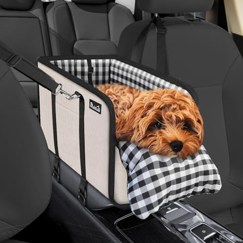 SlowTon Console Dog Car Seat - Portable Dogs Armrest Booster Seat for Small Dog