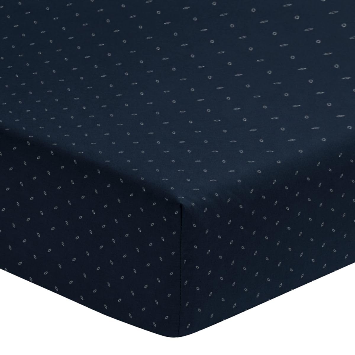 A Demain, Printed Microfibre Fitted Sheet, Moana, 140 x 190 cm, Blue