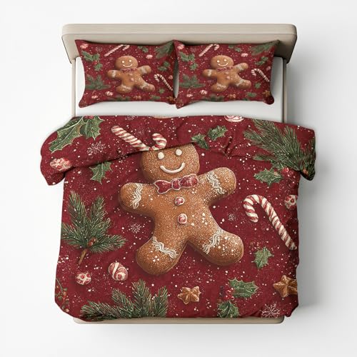 Winter Bettwäsche 140x200 Weihnachten Design, 2teilig - Lebkuchen...