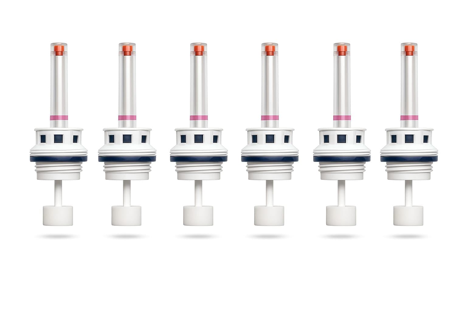 Luminous Compatible [NOT for EXIDE Batteries] Inverter Battery Water Level Float Indicator Cap Set with Fumes Filtration - 1 Set of 6 Pieces for 1 Battery (White-30 mm)