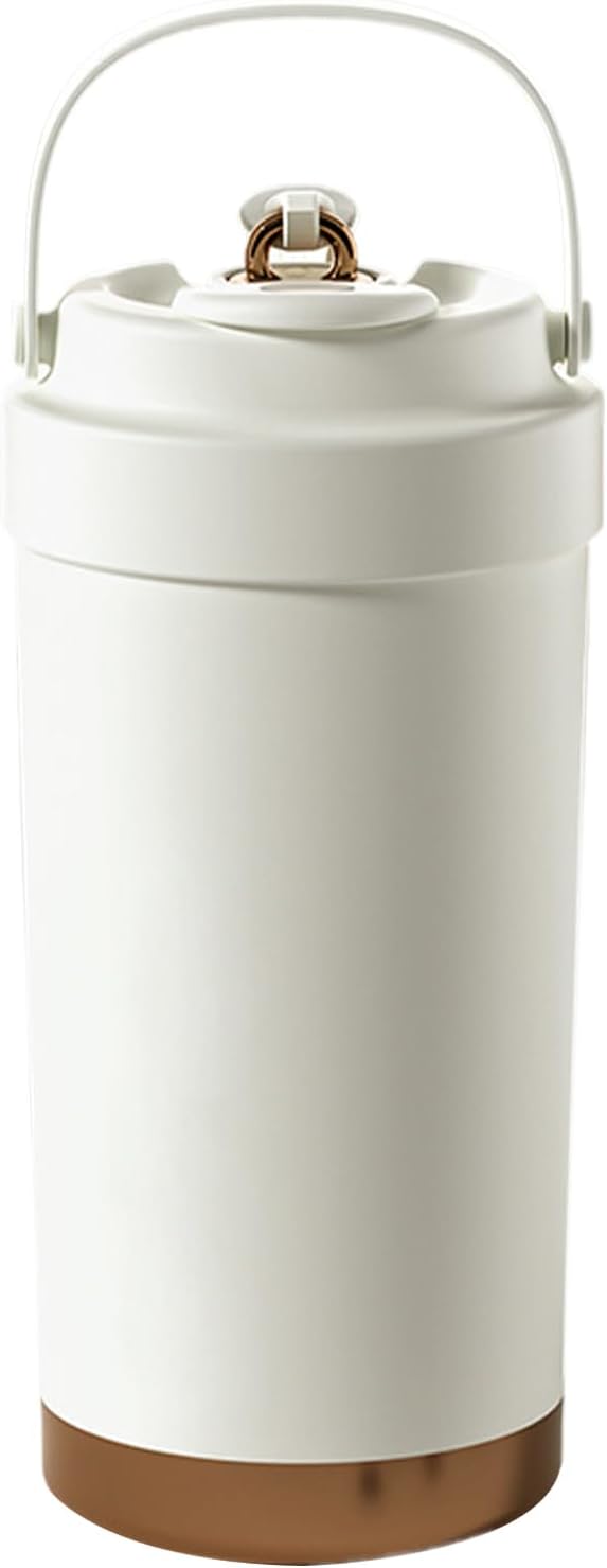 Tazza da viaggio termica, tazza da caffè a tenuta stagna, bottiglia d’acqua rivestita in ceramica con impugnatura ergonomica, bottiglia per pendolari per uso quotidiano, 7,5 x 7,5 x 19 cm