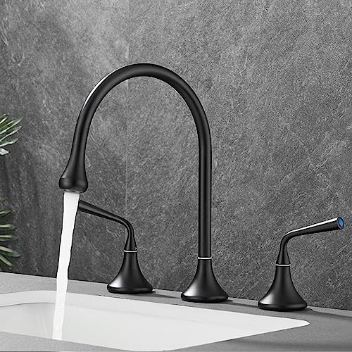 Robinet de lavabo de salle de bain à 3 trous rotatif anti-fuite