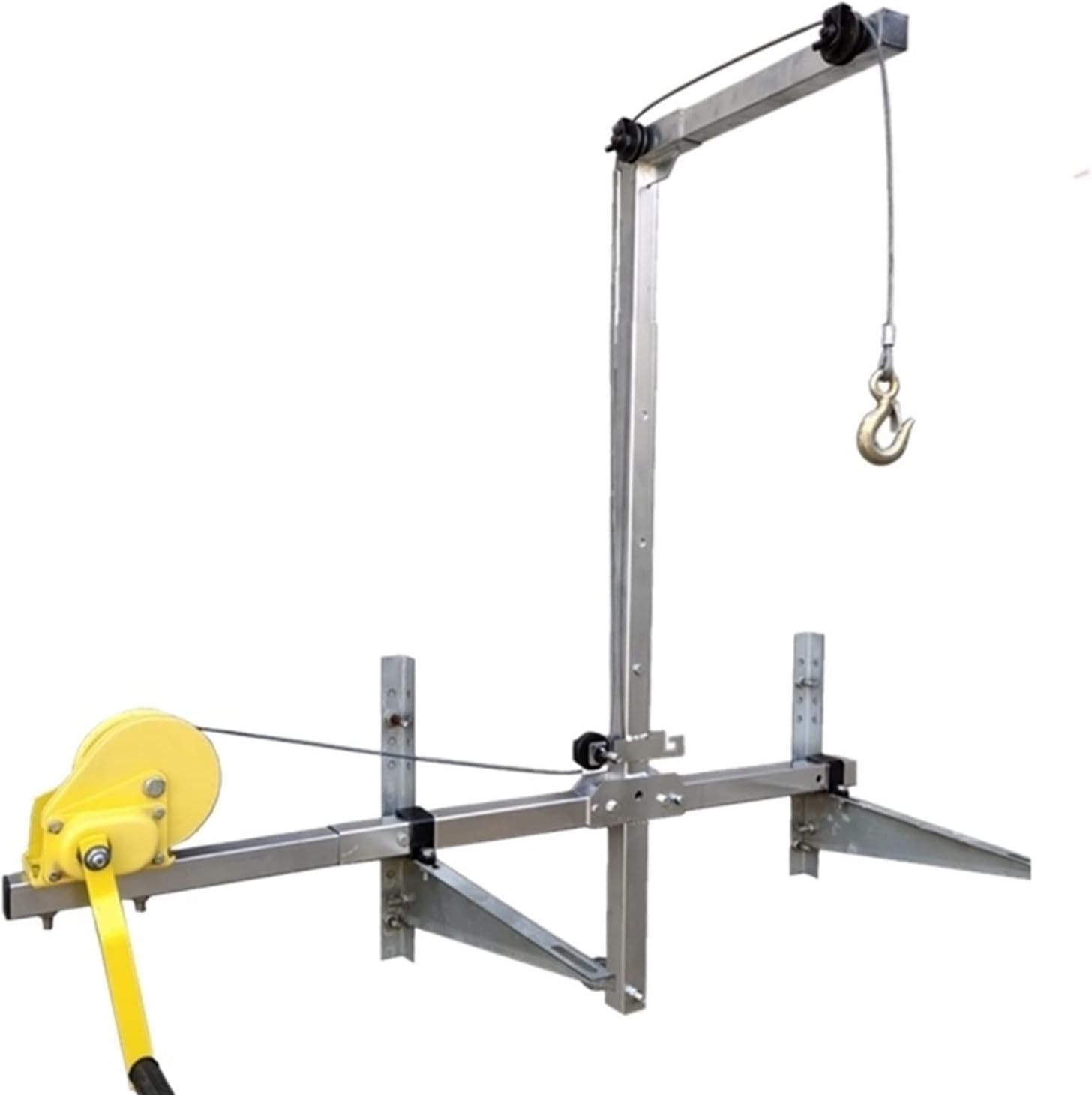 Portable Air Conditioner Outdoor Unit Lifting Tool,Air Conditioner Installation Lifting Tool - Folding Crane with 30m Hand Winch & Lifting Bracket for Easy Disassembly and Installation, Dura