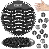 Urinal Screen Deodorizer (12 Pack) Odor Protection for Toilets in Office, Schools, Restaurants Bathroom, BLACK Anti-Splash - 12 Urinal Cakes + 12 Free Gloves