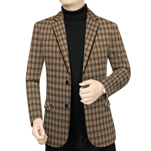 Blazer homme coupe ajustée veste d'affaires en tweed chic pour le printemps et l'automne