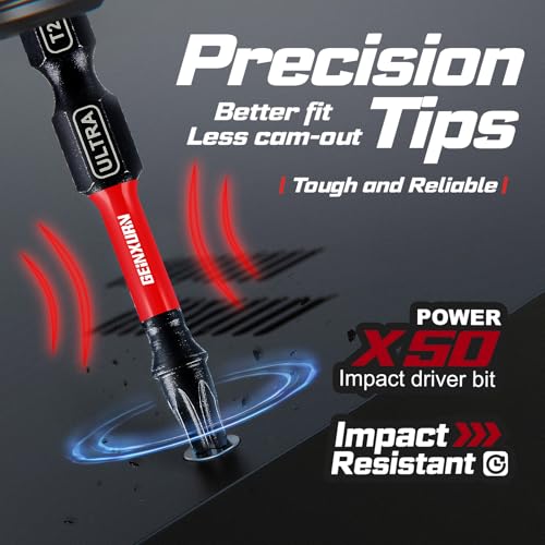 Image of Geinxurn 53pieces Impact Magnetic S2 Steel Screwdriver Bits Set, with Mini Wrench, Bit Holder, Square Drive and Impact Socket Adapter with Storage Box for Repair&DIY