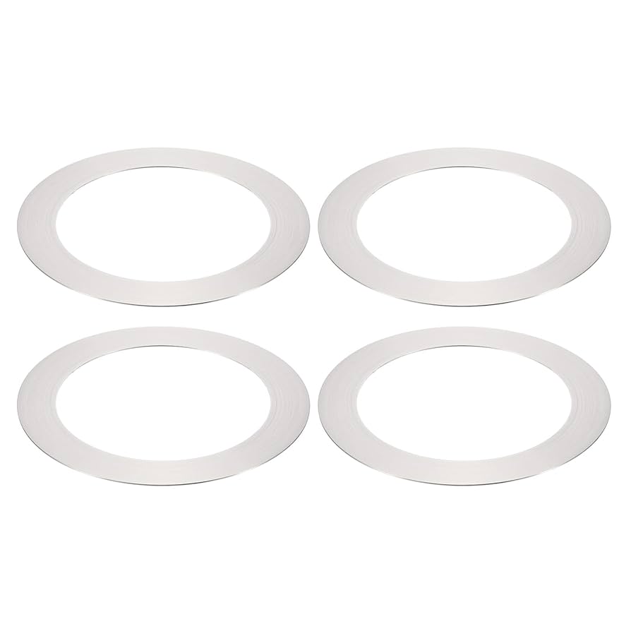 PATIKIL Goof Rings Inner Diameter 4.53", Outer Diameter 6.3", 8 Pcs Metal Goof Rings Cover Recessed Light Trim For Ceiling Wall Fixtures Can Lighting Down Light LED, Matte Finish White