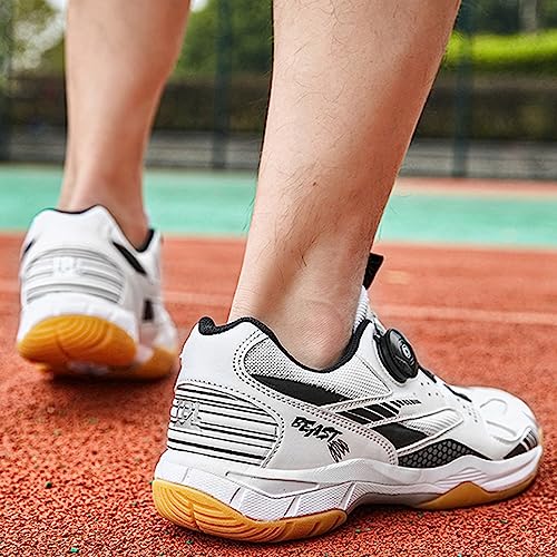 Zapatos de bádminton cómodos para squash y pickleball masculino blanco 7