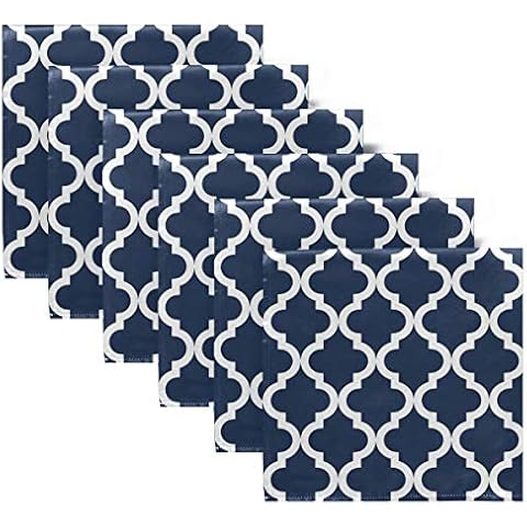 ALAZA Navy Blue Geometric Cloth Napkins Set Cover