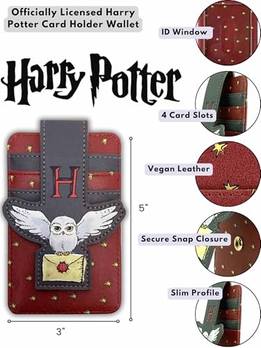 Harry Potter Card Holder Owl Hedwig Wallet Slim Compact (Maroon)3