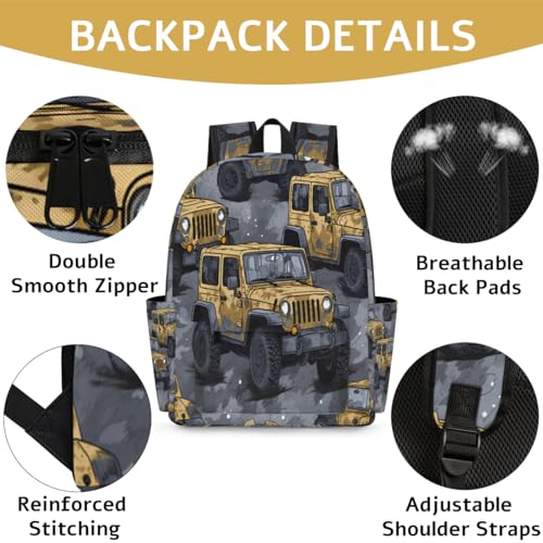 Kids Backpack for Girls Boys School Bookbag Water Resistant Lightweight Travel Bag Adjustable Shoulder Straps Preschool Primary School Toddler Backpack Cartoon Car Pattern Print2