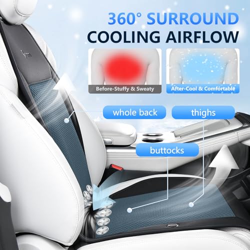 Image of FLORICH Cooling Car Seat Covers with 8 Turbo Fans Blowing & Suction Ventilated Car Seat Cushion 12V-24V 3-Speed Adjustable Car Seats Cooling Pad Universal Fit for Car SUV Truck Van Summer Driving