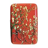 Armored Wallet RFID Secure Data Theft Protection Credit Card Case (Almond Blossoms Red-4)