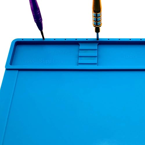 Miniatura 6 de Alfombrilla de soldadura de silicona aislante, clasificación de posicionamiento magnético, ranura de tornillo para teléfonos de soldadura de alta