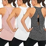 Playeras Deportivas Mujer sin Mangas – Camiseta Tank Top con Espalda Abierta, Blusa para Ejercicio, Ropa Yoga Mujer, para...