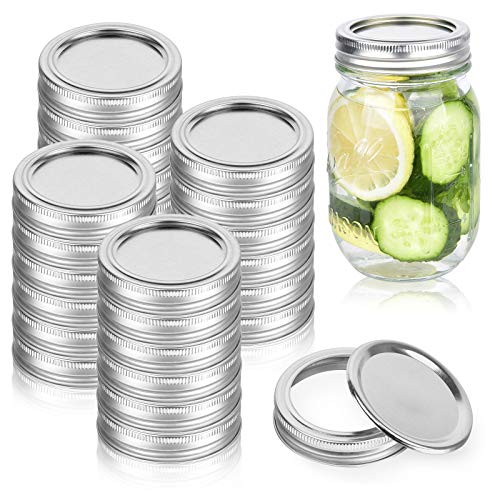 Sopito Einmachglasdeckel, 24Pack 70mm Normaler Mund Auslaufsicher Einmachen Deckel Split-Typ Deckel Sichern Lager Krug Kappen