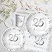APOWBLS Juego de vajilla de 25 aniversario para bodas y fiestas Imagen de APOWBLS Juego de vajilla de 25 aniversario para bodas y fiestas