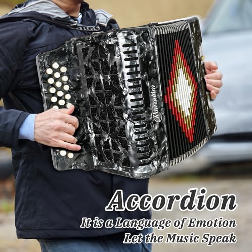 image for Rowadtim 31 Key Button Accordion Professional Diatonic Concertina with