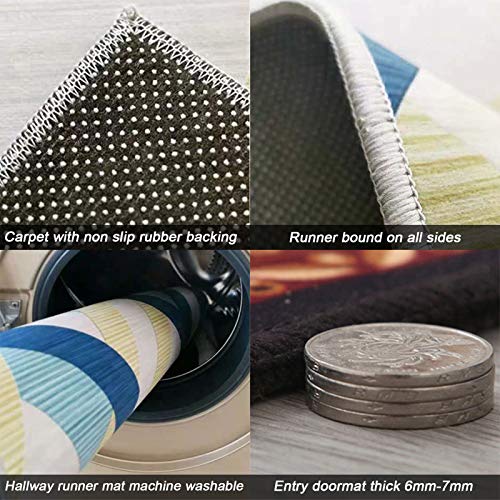 Vloerkleed, antislip, voor gangen, voor buiten, Amerikaanse stijl, kruipmat, voor baby's, bloemenpatroon, 3D (afmetingen: 100 x 550 cm) - Afbeelding 5