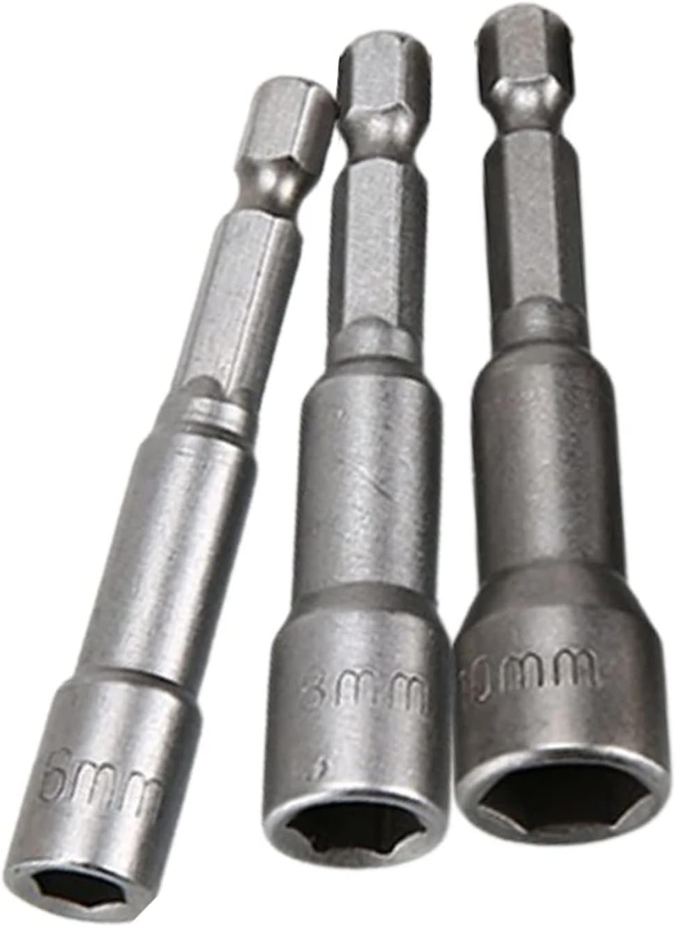 3pcs 6/8/10mm Screwdriver Sockets Magnetic Nut Screwdriver Socket Bit Hex Shank Driver Adapter Hand Tool