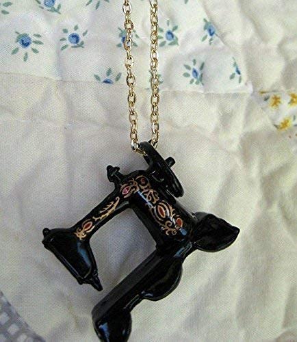 Artwonders Handmade Sewing Machine Necklace, Seamstress Necklace, Old Fashioned Sewing Machine Pendant, I Love To Sew #TOP2