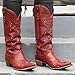 XEYANFYS Cowboy Boots for Women, Knee High Western Cowgirl Boots Pointed Toe Chunky Heel Pull on Zipper Fashion Vintage Embroidered Country Shoes