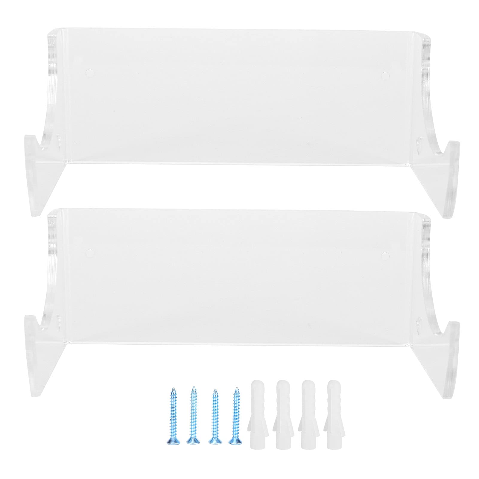 lvifloae 2Pcs Wall Shelf Skateboard Hanger Display Storage Rack Snowboard Organizer Supplies Fit Cruiser Boards, Skateboards, Penny Boards, Longboards (2-pack transparent)