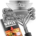 GRILLART Grill Brush and Scraper Bristle Free - Safe BBQ Brush for Grill -Stainless Grill Grate Cleaner - Safe Grill Accessories for Porcelain/Weber Gas/Charcoal Grill - Gifts for Grill Wizard/Men/Dad