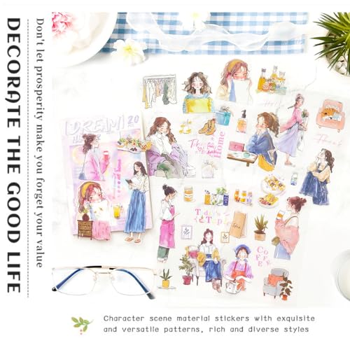 Calcomanías coreanas para personalizar planificadores anuales y decorar tarjetas de felicitación 4
