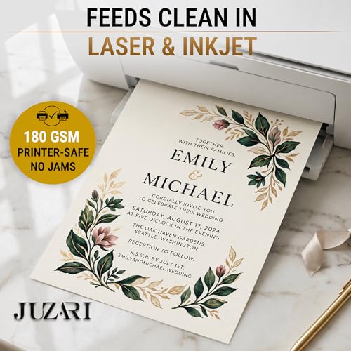 50 Sheets Cream Parchment Cardstock 8.5 x 11, 65 lb Card Stock Paper, Letter Size Printer Cardstock for Invitations, Greeting Cards, Card Making, Crafting, Die Cutting and DIY Projects — view 3