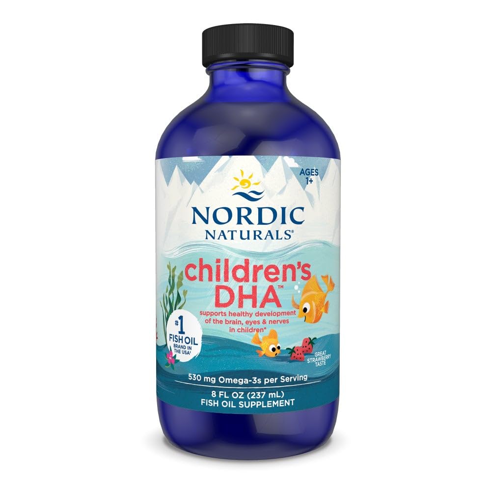 Nordic Naturals Children'S Dha For Omega 3|Fish Oil For Kids 530Mg From Arctic Cod Liver Oil|Omega 3 Fish Oil Epa&Dha For Kids For Brain Development&Immunity|Strawberry Flavour 8 Floz 237 Ml