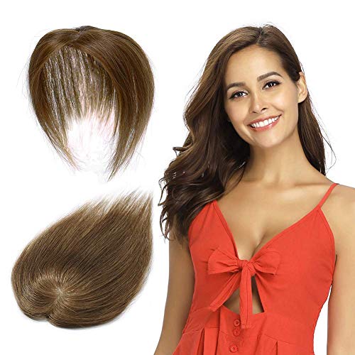 Remy Human Hair Silk Base Top Hairpieces Replacement Clip in Topper For Women