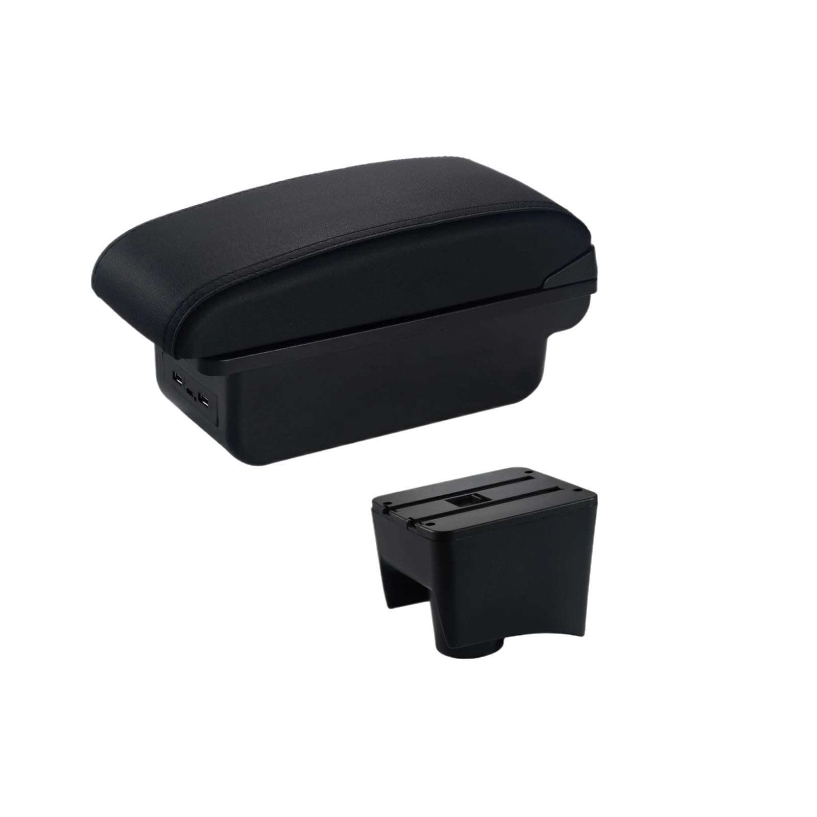 UMDJJU For VW For POLO For Mk5 6R For Vento 2010-2018 Armrest Car Box Storage Retrofit Interior Accessories Car Centre Console Armrest Box(C2 Black Line USB)