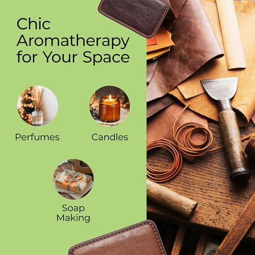 Image of Good Essential Professional Leather Fragrance Oil for Diffuser, Candle Warmer, Wax Melts - 1 fl oz, 30ml - Leather Scent Oil for Candles
