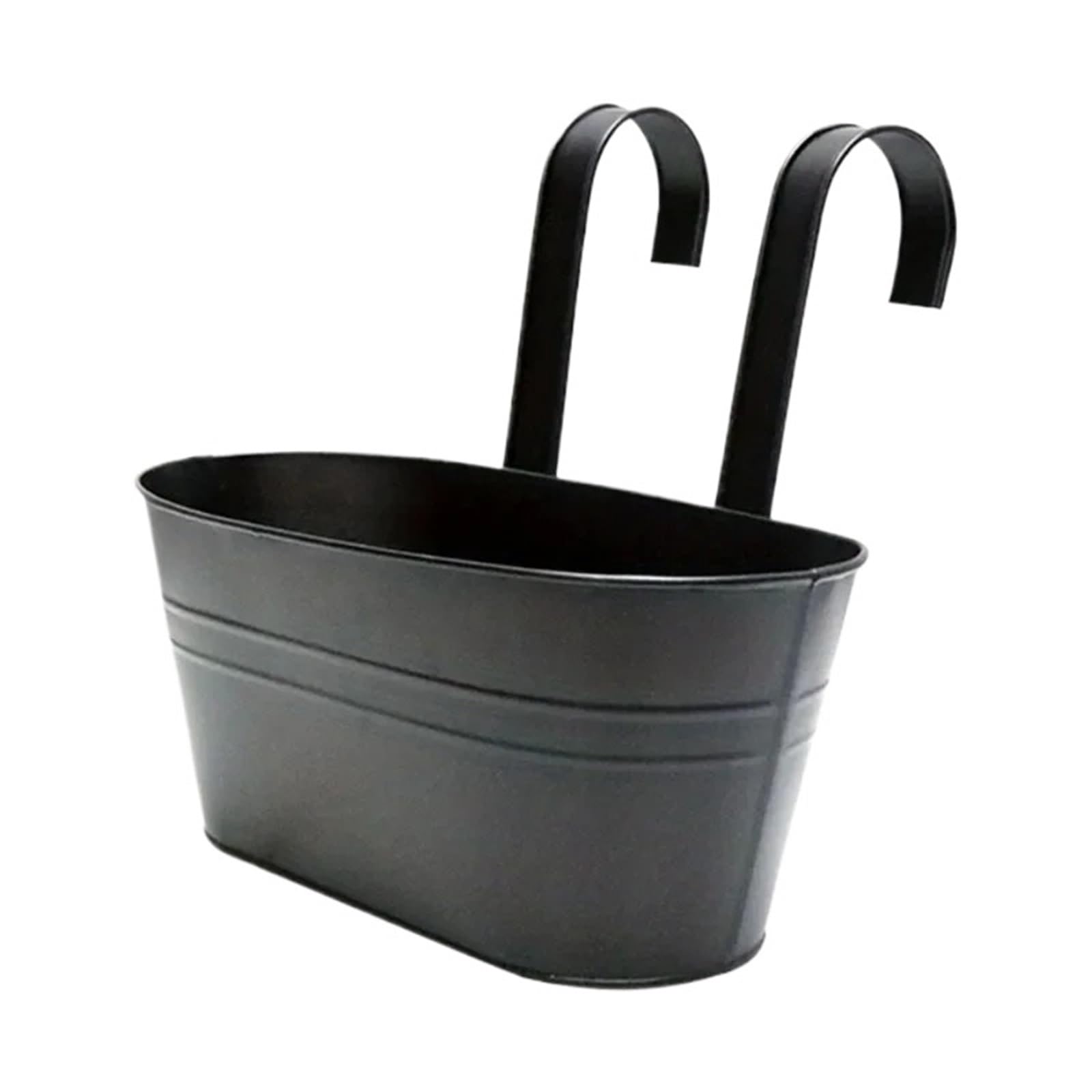RTBVGHJIK Iron Hanging Flower Pots Planters For Outdoor Plants Metal Railing Fence Planter With Drainage Holes And Hooks for Outdoor Plants(Black)