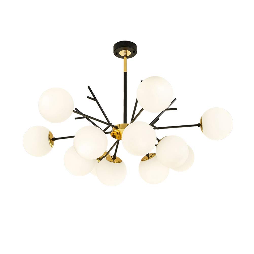 GONGFF 12 Lights Chandelier Modern Chandelier Pendant Lighting Fixture Adjustable Hanging Ceiling Light For Bedroom Living-Black 12 Lights