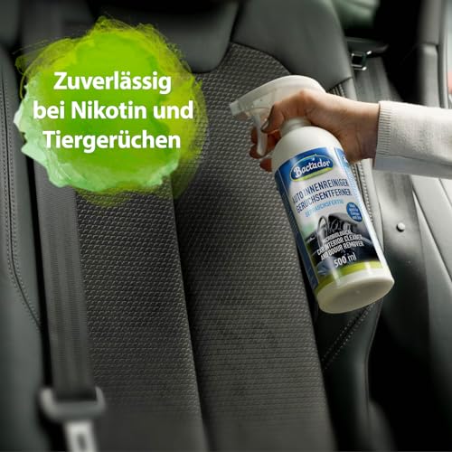 Bactador Auto Innenreiniger und Geruchsentferner Spray 500 ml - Mikrobiologischer Auto Innenraum Reiniger & Geruchsentferner - Zuverlässig bei Haustiergerüchen - Materialschonend