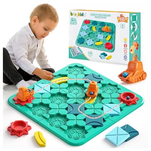 burgkidz Juego de Mesa de Laberinto de Rompecabezas Lógicos para Niños, Constructor de Caminos Lógicos con Auto y Canicas, Juegos de Tablero Mentales Juguetes de 4 a 8 años y niñas