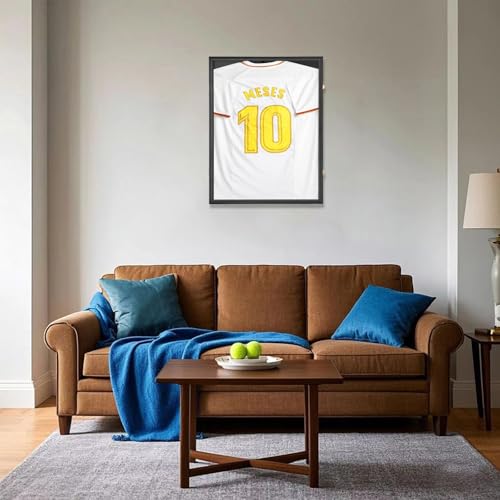 Sboitflmm Football Jersey Frame Display Case 2 Pack - Lockable Jersey Display Case with UV Protection - Fits Hockey Soccer Basketball Baseball Shirts - Jersey Shadow Box, Black, 2 Pack
