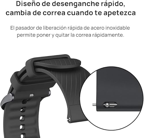 Amazfit Pulseira oficial de substituição para relógio inteligente de 22 mm, pulseira de silicone, co