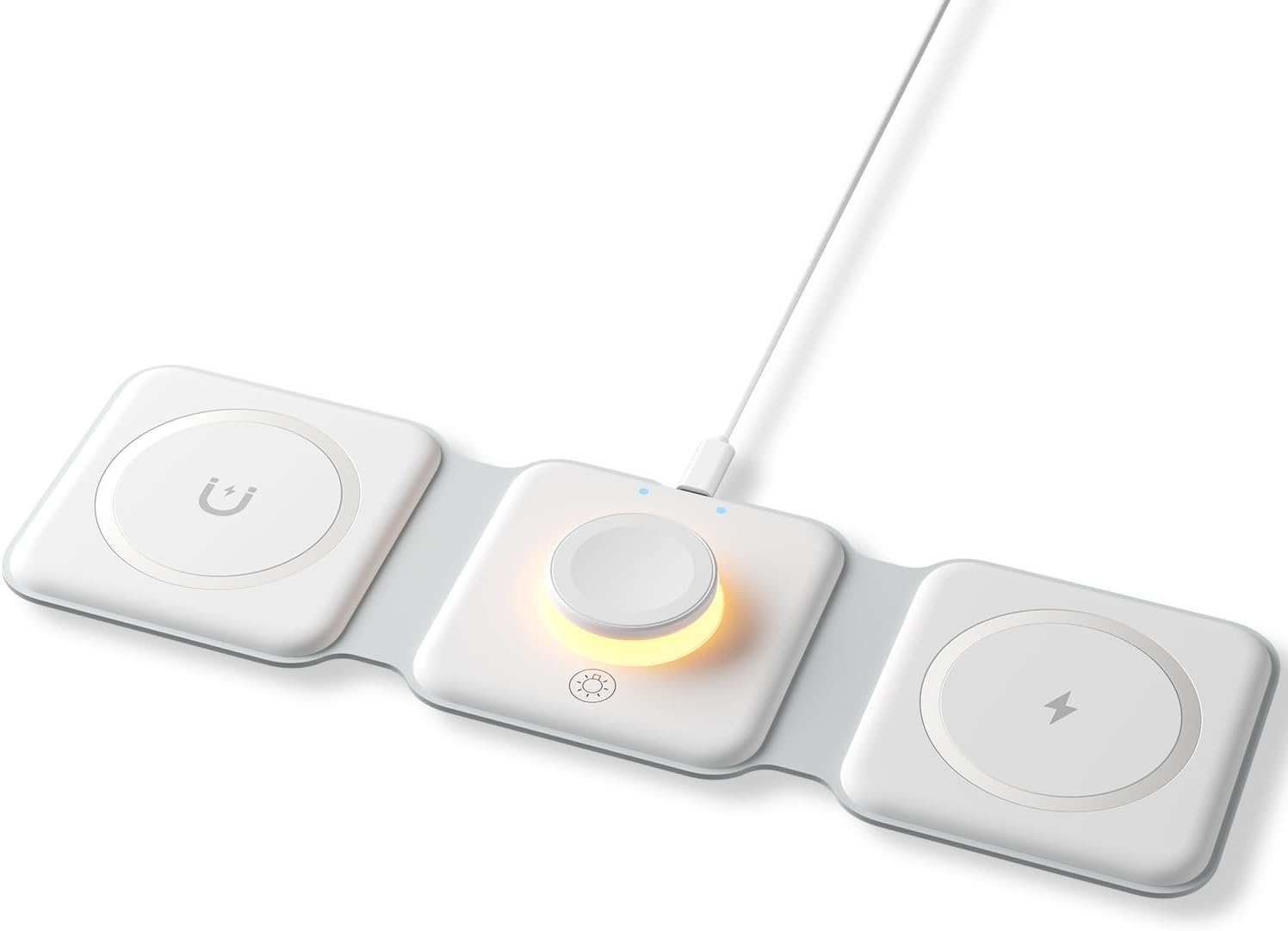 ESSAGER Wi-fi Charger 3 in 1 qi Charging Station Foldable Inductive Charging Station for Wi-fi Headphones, Apple Watch Collection SE/8/7/6/5/4/3/2 and iPhone 14/13/12/Professional/Max/X/XS/XR/8/8Plus