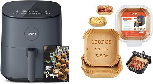 COSORI Freidora de aire 5 cuartos de galón freidora de aire 9 en 1 horno pequeño compacto sin aceite 30 recetas exclusivas apta para 1-4 personas y