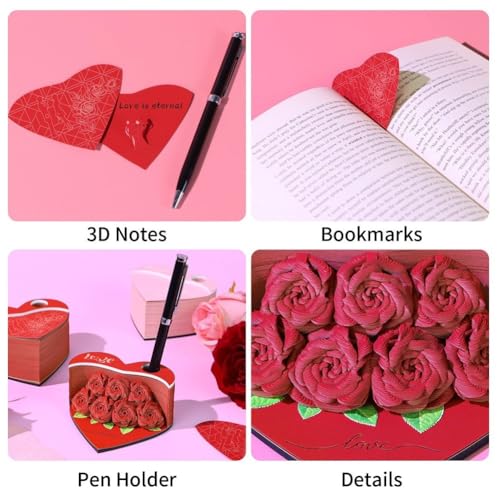 Assortiment de notes détachables roses 3D pour ne plus jamais oublier vos tâches - 4