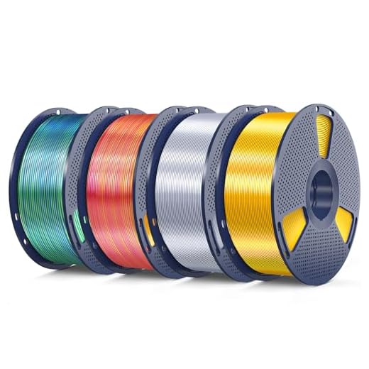 SUNLU Silk PLA Filament Bundle 4KG, Dual Color PLA Filament, Triple Color Silk Filament 1.75mm+/- 0.02mm, Silver+Light Gold+Silk Dual Color(Red Gold)+Silk Triple Color(Blue Green Purple)